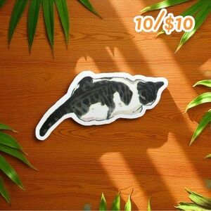 Sleeping Tabby Cat Sticker – 1.5”